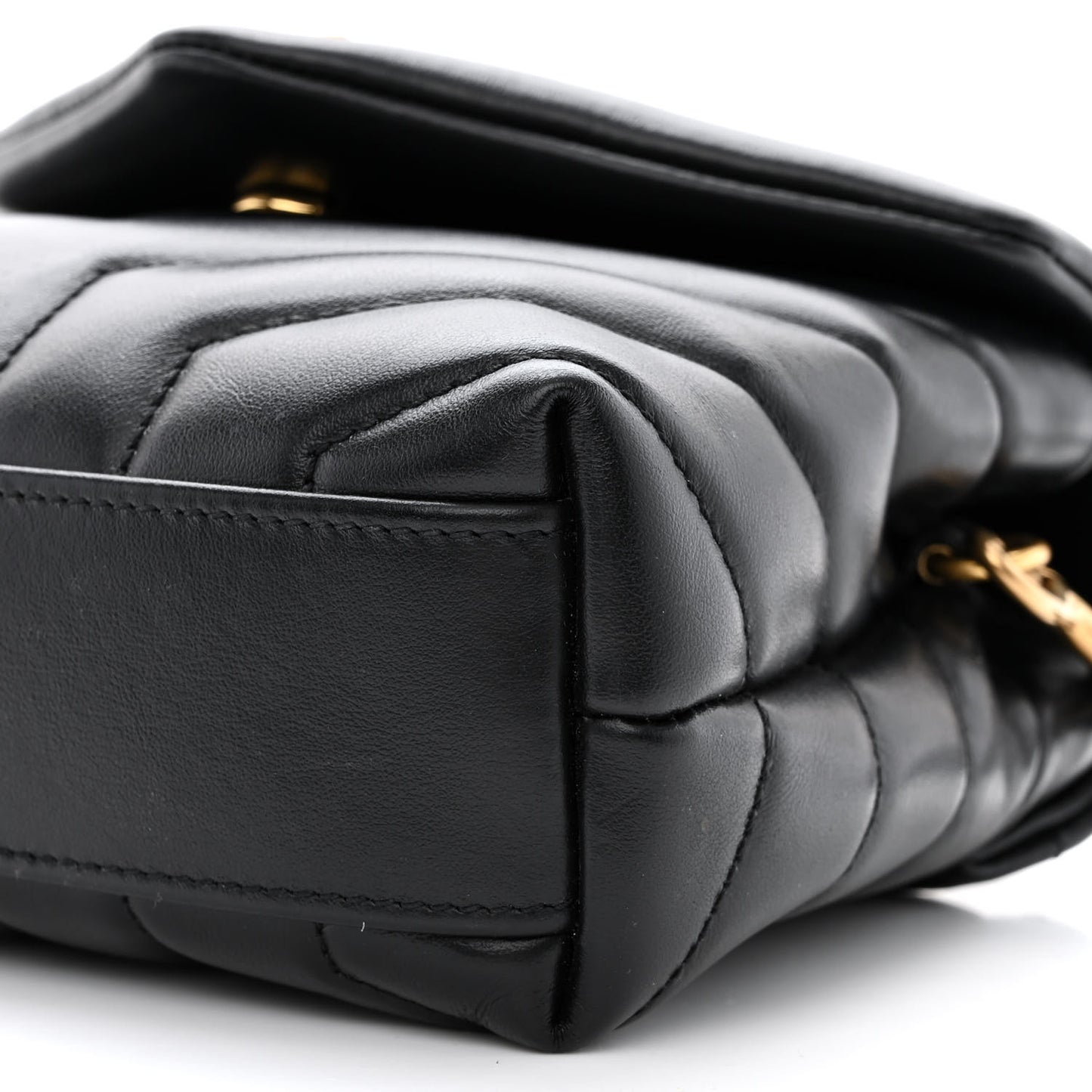 Calfskin Y Quilted Monogram Toy Loulou Crossbody Bag Black