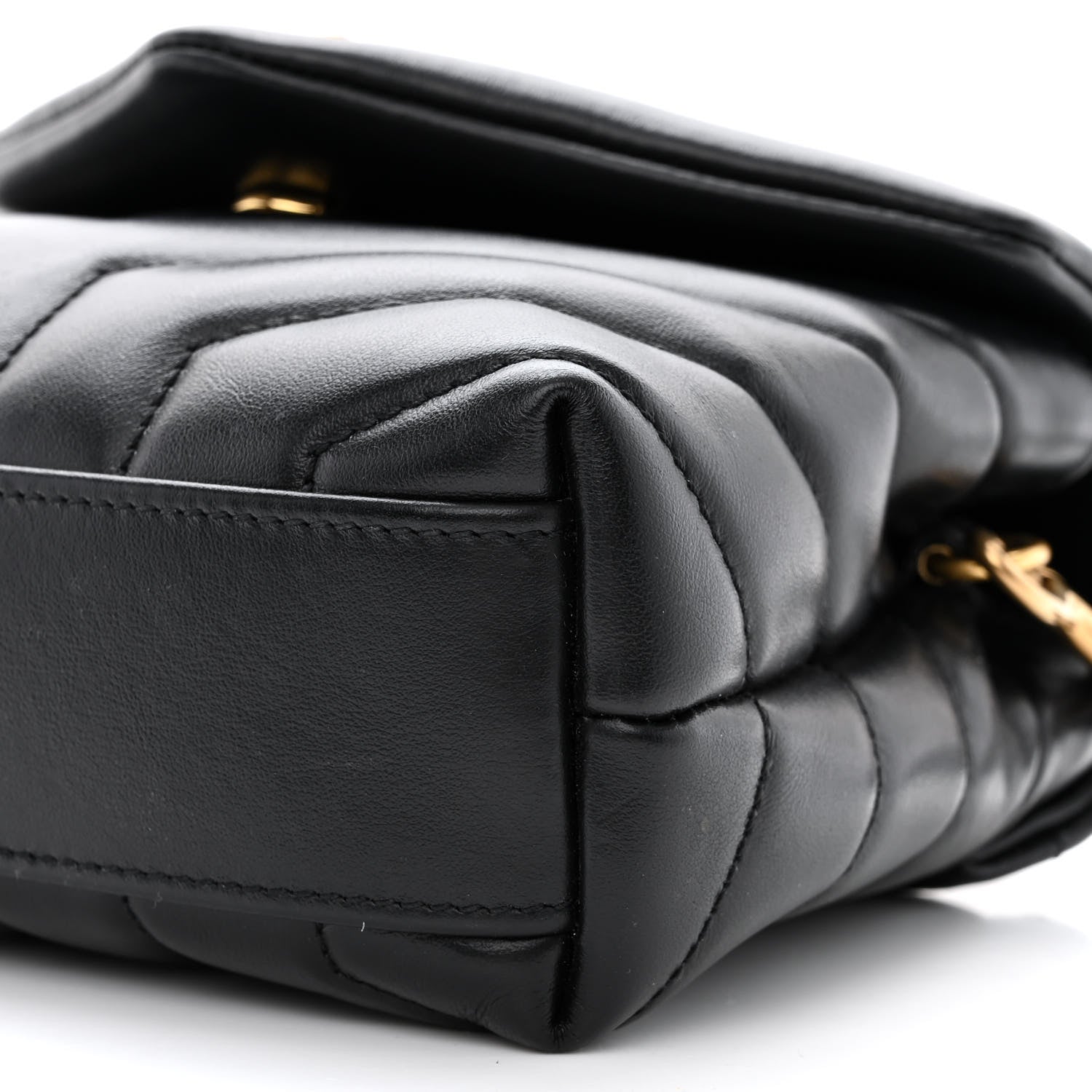 Saint Laurent Calfskin Y Quilted Monogram Toy Loulou Crossbody Bag Black 10 of 11