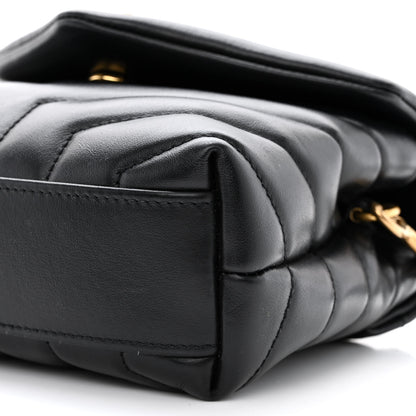 Saint Laurent Calfskin Y Quilted Monogram Toy Loulou Crossbody Bag Black 10 of 11