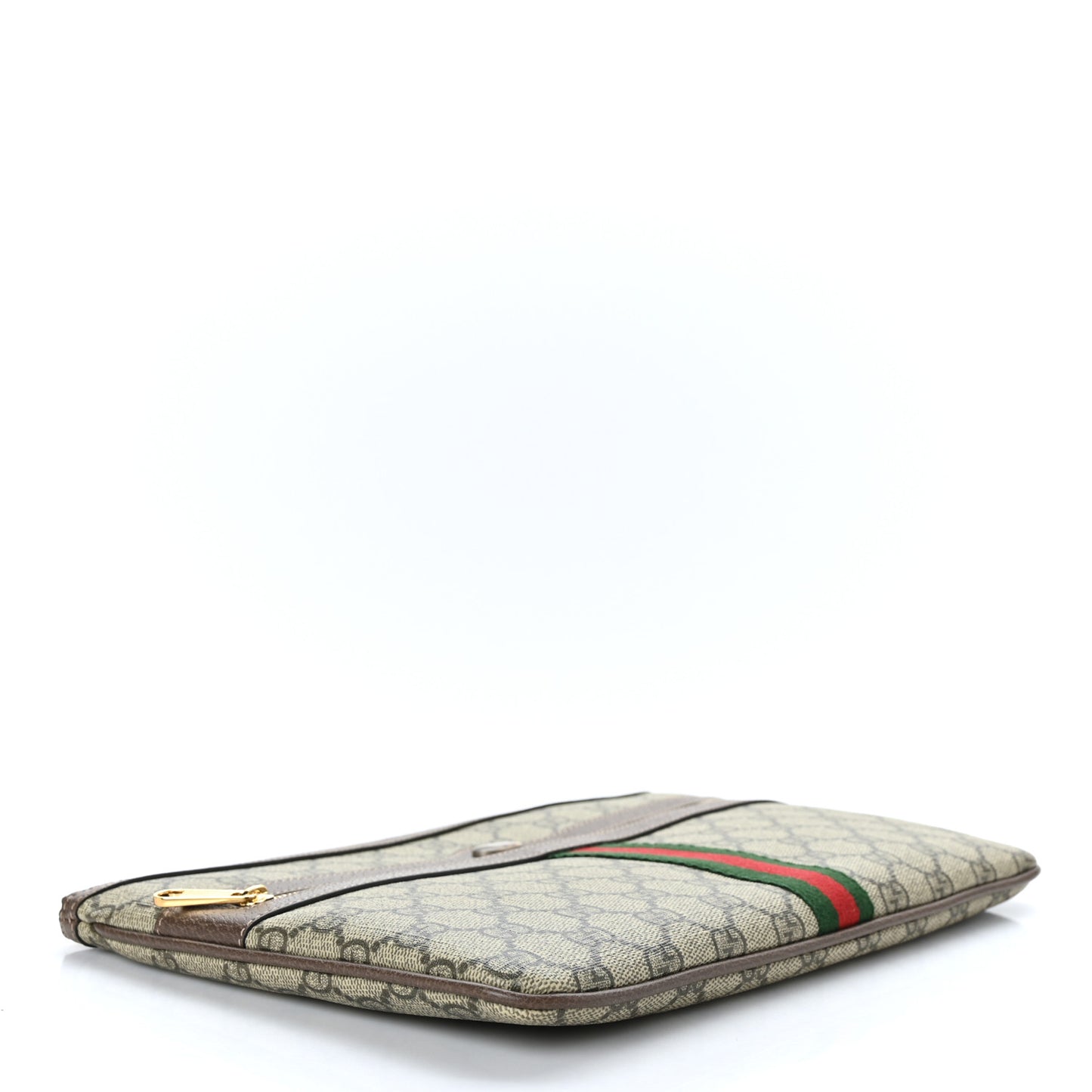 GG Supreme Monogram Large Ophidia Pouch Clutch Brown