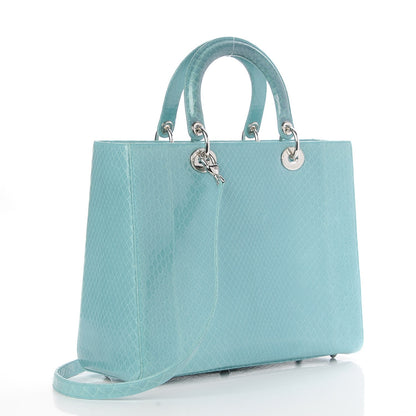 Christian Dior Python Large Lady Dior Blue 4 of 10