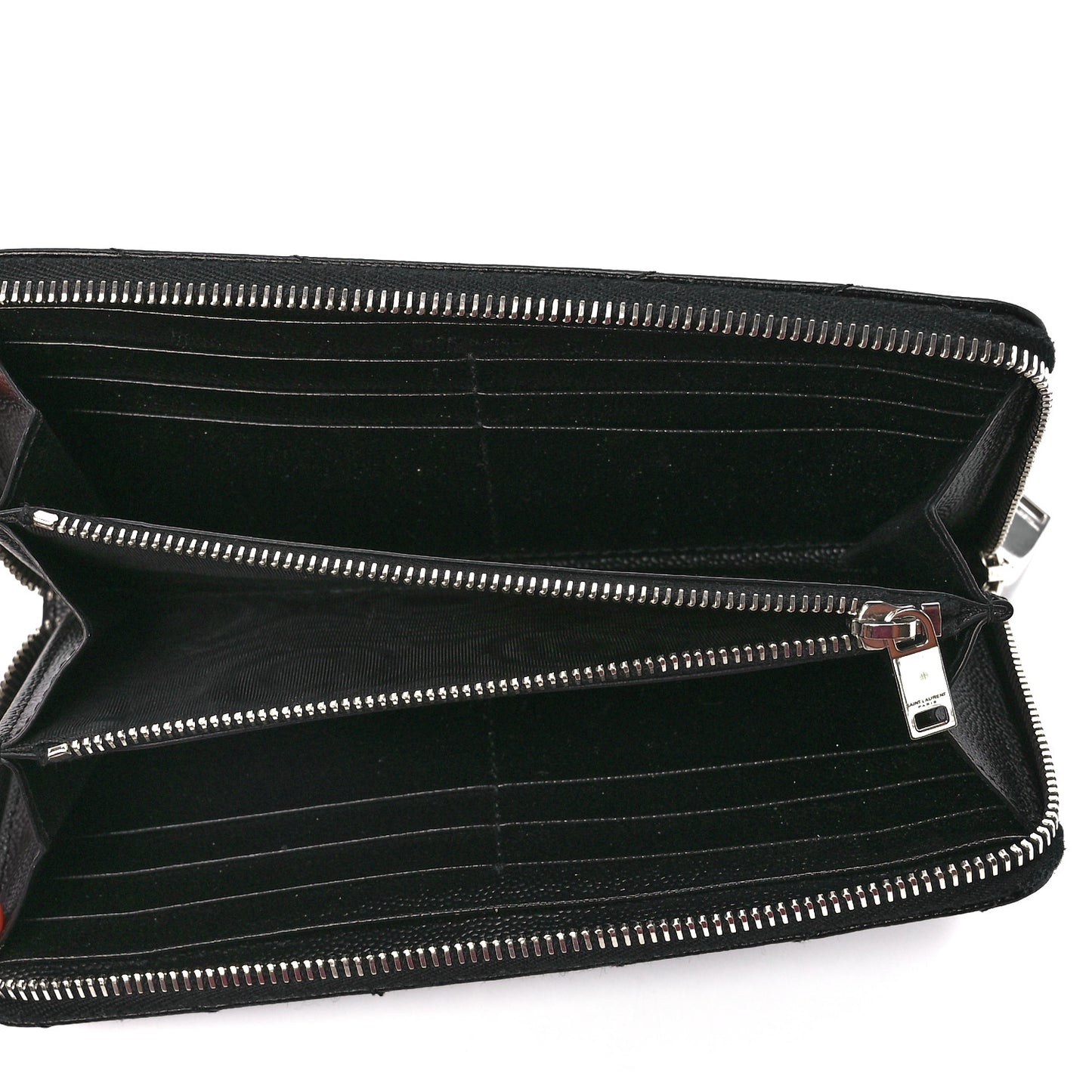 Grain De Poudre Matelasse Chevron Monogram Zip Around Wallet Black