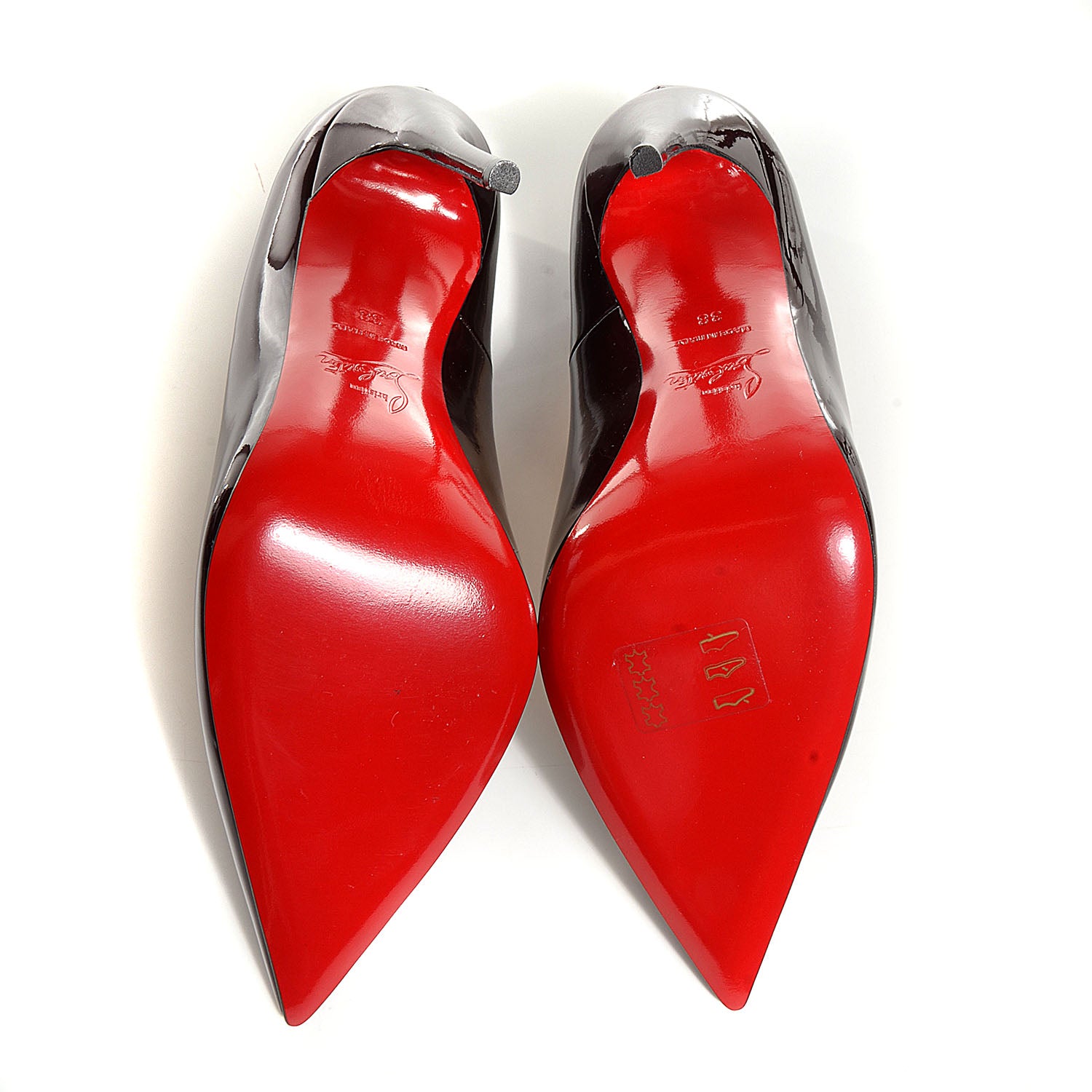 Christian Louboutin Metal Patent So Kate 120 Pumps 38 Rouge Noir 6 of 7
