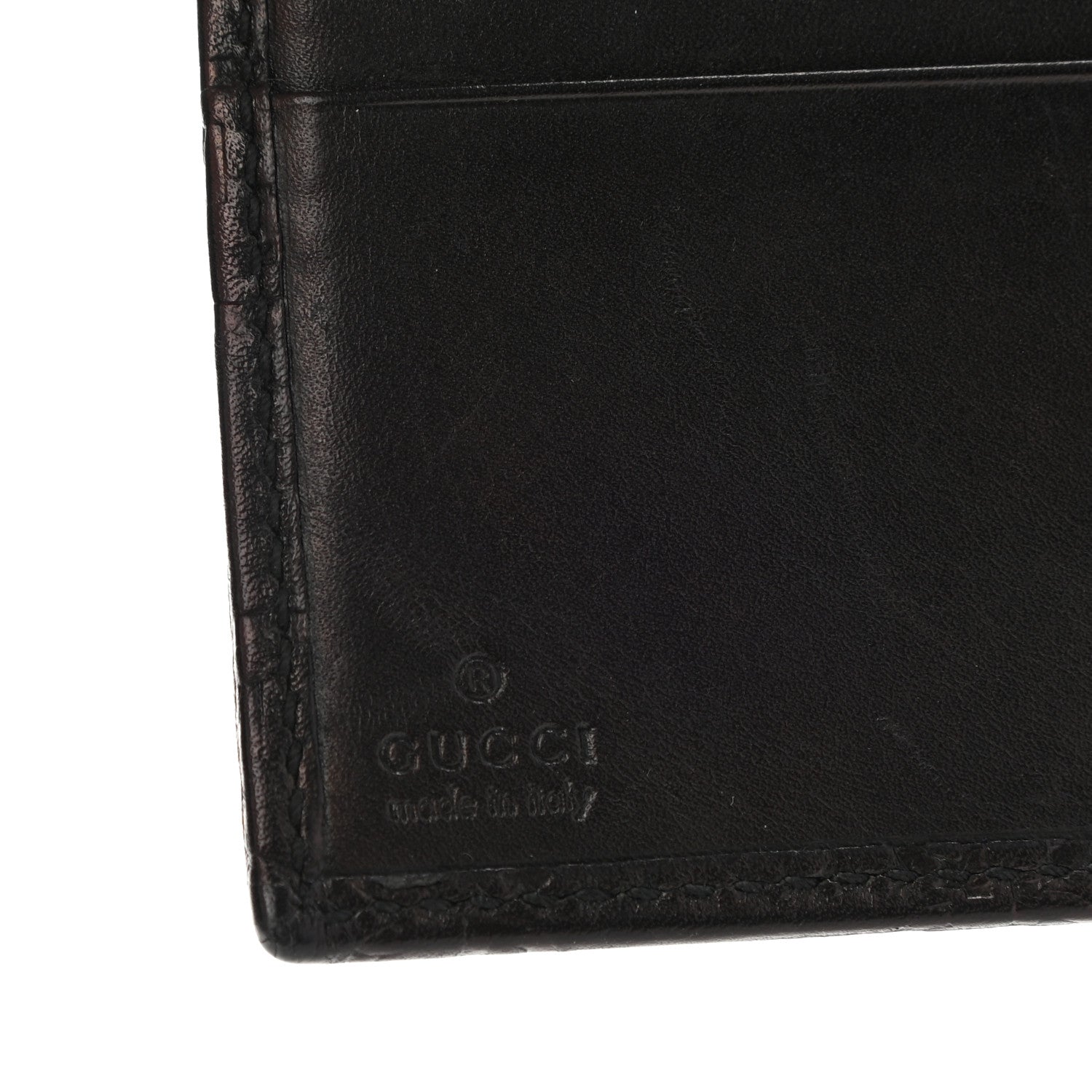 Gucci Guccissima Metal Bar French Flap Wallet Black 7 of 12