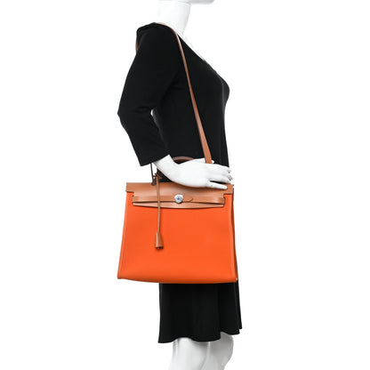 Hermes Toile Vache Hunter Herbag Zip 31 PM Orange 2 of 15