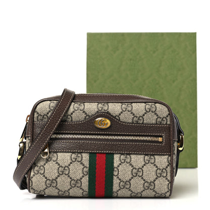 Gucci GG Supreme Monogram Web Mini Ophidia Shoulder Bag Brown 9 of 9