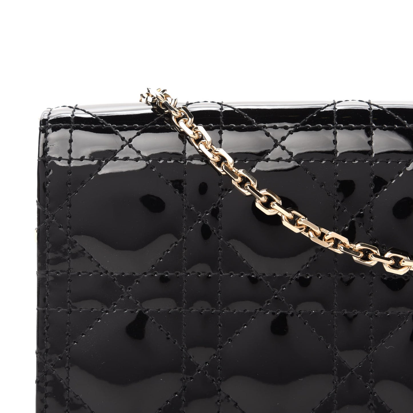 Patent Cannage Lady Dior Clutch Black