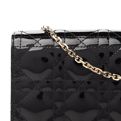 Christian Dior Patent Cannage Lady Dior Clutch Black 11 of 12