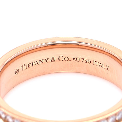 Tiffany 18K Rose Gold Diamond Narrow T Two Pave Ring 47 4 4 of 4