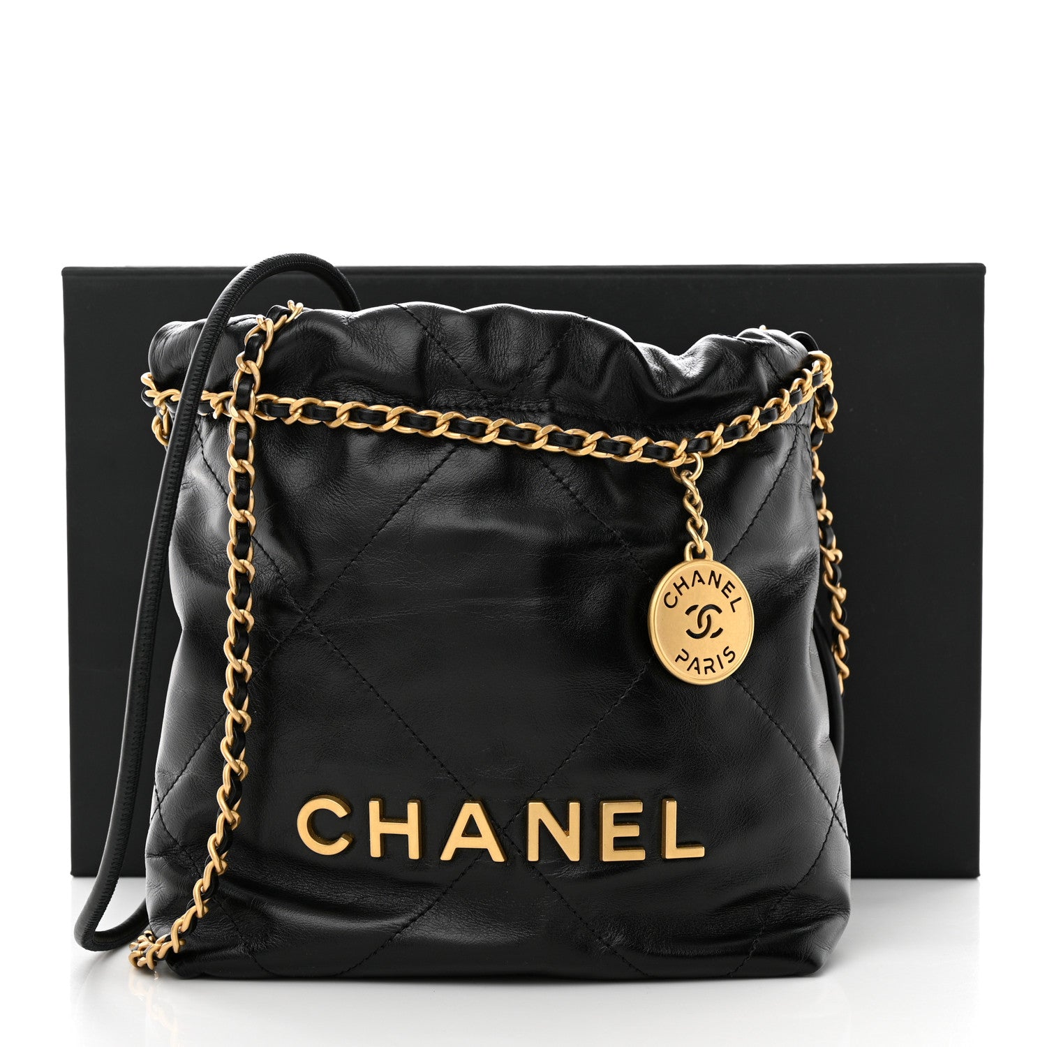Chanel Shiny Calfskin Quilted Mini Chanel 22 Black 11 of 11