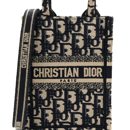 Christian Dior Oblique Mini Book Tote Phone Bag Blue 8 of 12