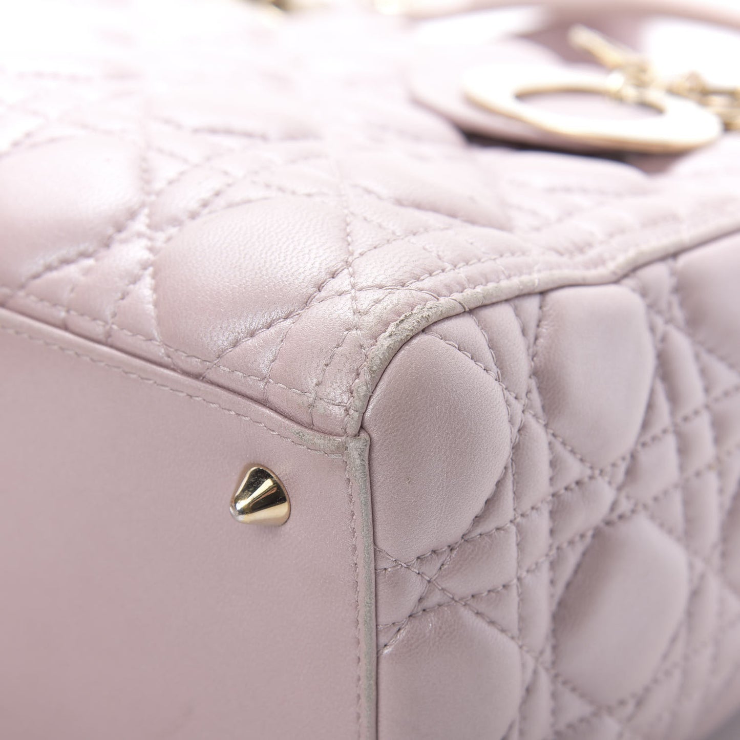Pearly Lambskin Cannage Medium Lady Dior Lotus