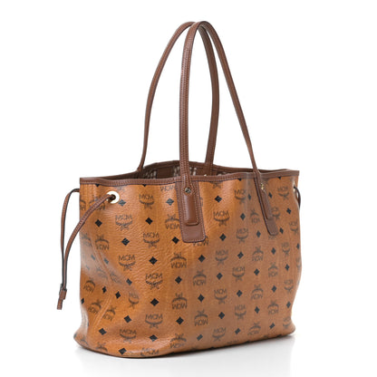 MCM Visetos Medium Liz Reversible Shopper Tote Cognac 3 of 6