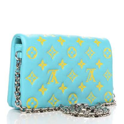Louis Vuitton Lambskin Embossed Monogram Vuittamins Pochette Coussin Menthe Jaune 3 of 11