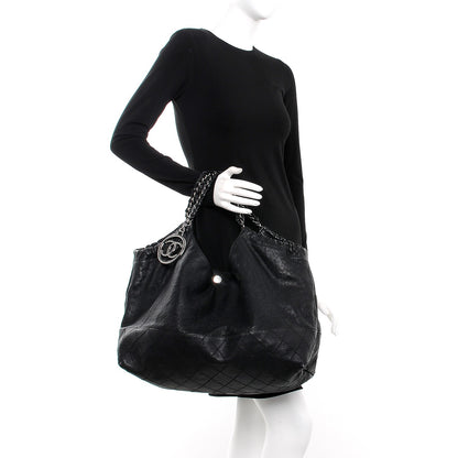 Chanel Distressed Caviar XL Coco Cabas Black 2 of 14