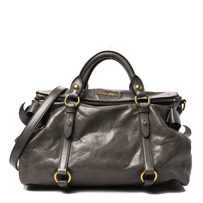 Miu Miu Vitello Lux Medium Bow Bag Fumo 1 of 6