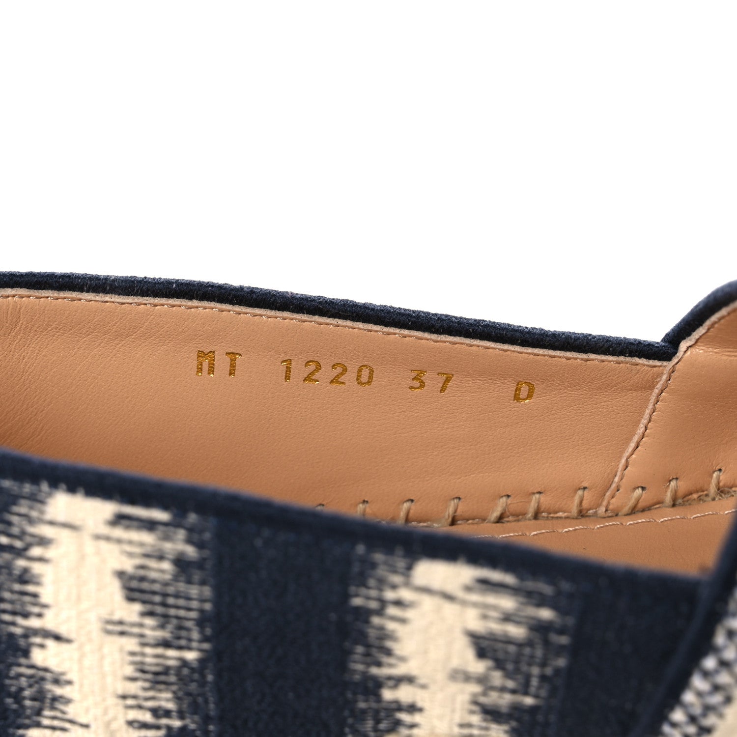 Christian Dior Cotton D-Stripes Embroidered Granville 15mm Espadrilles 37 Deep Blue 8 of 9