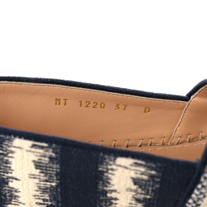 Christian Dior Cotton D-Stripes Embroidered Granville 15mm Espadrilles 37 Deep Blue 8 of 9