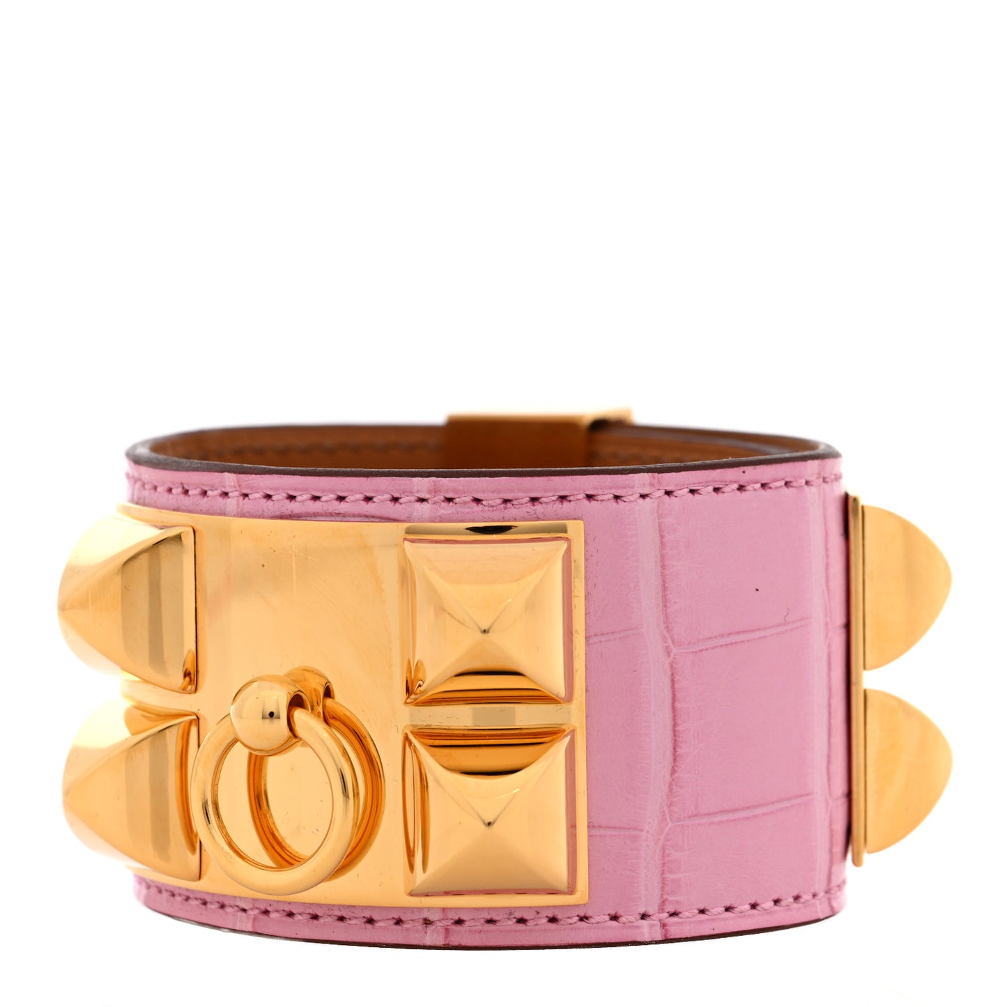 Matte Alligator Collier De Chien CDC Bracelet T2  5P Pink