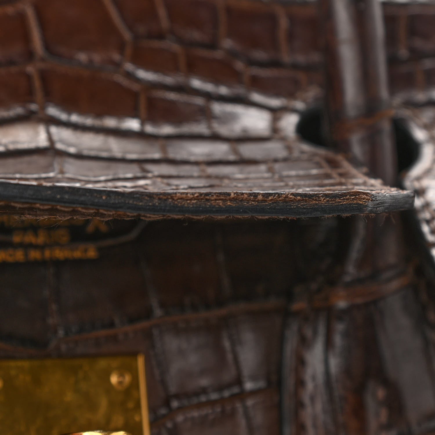 Hermes Shiny Porosus Crocodile Birkin 30 Havane 11 of 19