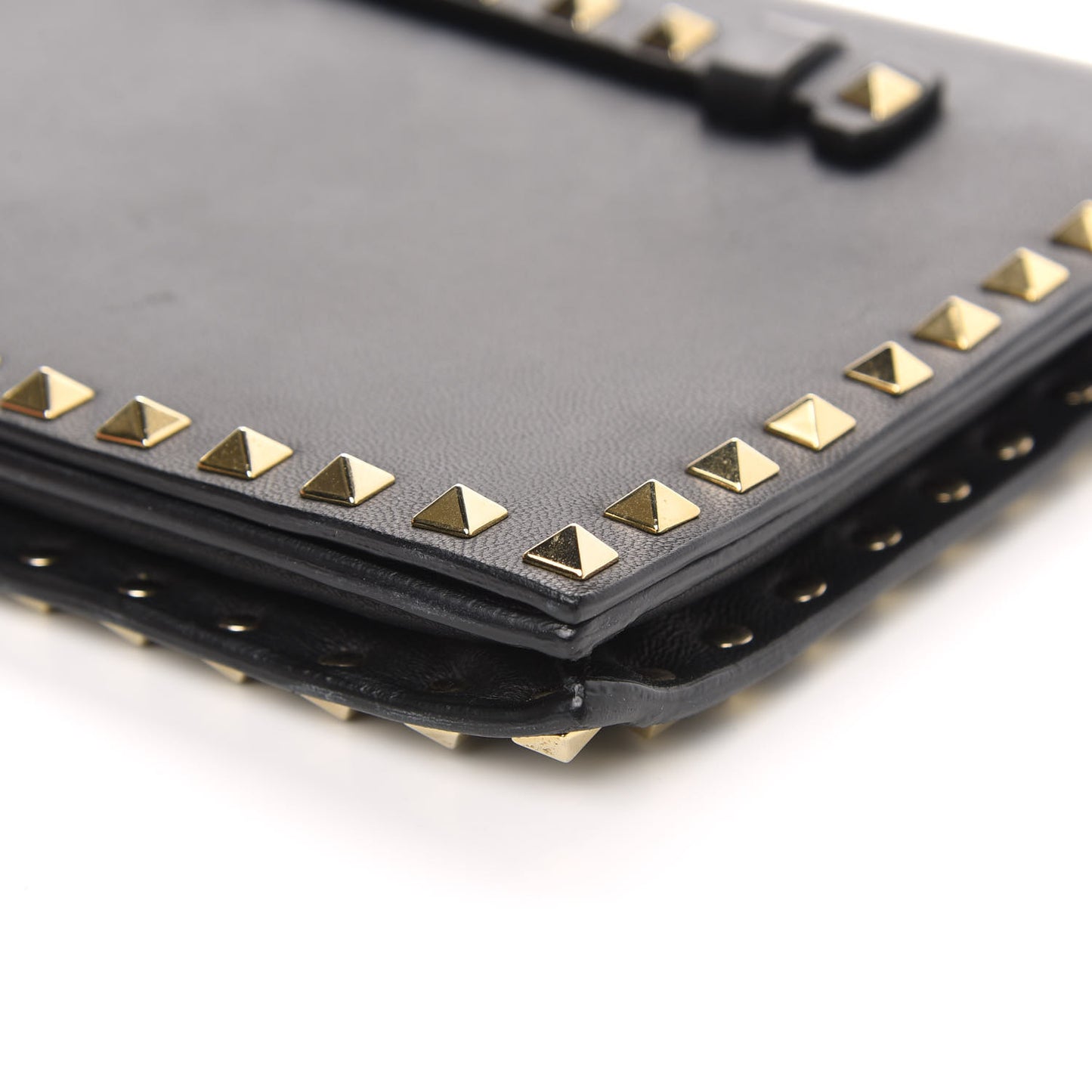 Nappa Rockstud Wristlet Clutch Black
