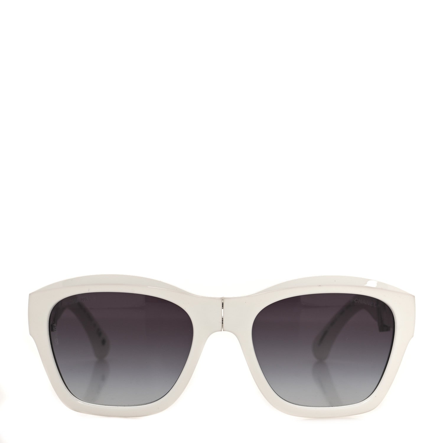 Chanel Acetate Metal Crystal Square Folding Sunglasses 6055-B