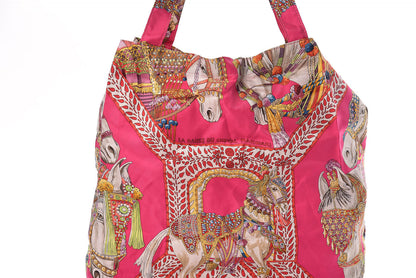 Hermes Silky Pop La Danse du Cheval Marwari Shopper Tote Rouge Casaque 11 of 13