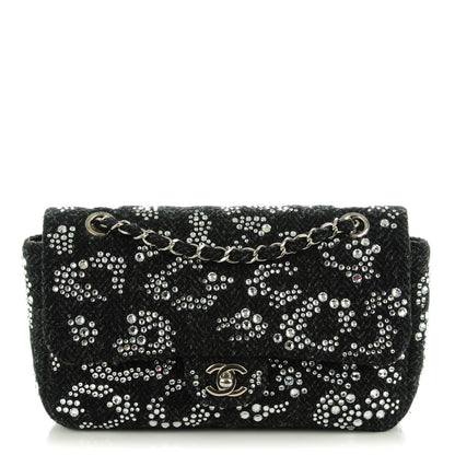 Chanel Tweed Medium Rhinestone Embellished Single Flap Black 1 of 8