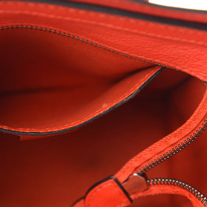 Celine Drummed Calfskin Nano Luggage Red 13 of 17