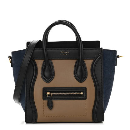 Celine Calfskin Suede Nano Tri-Color Luggage Sand 1 of 12