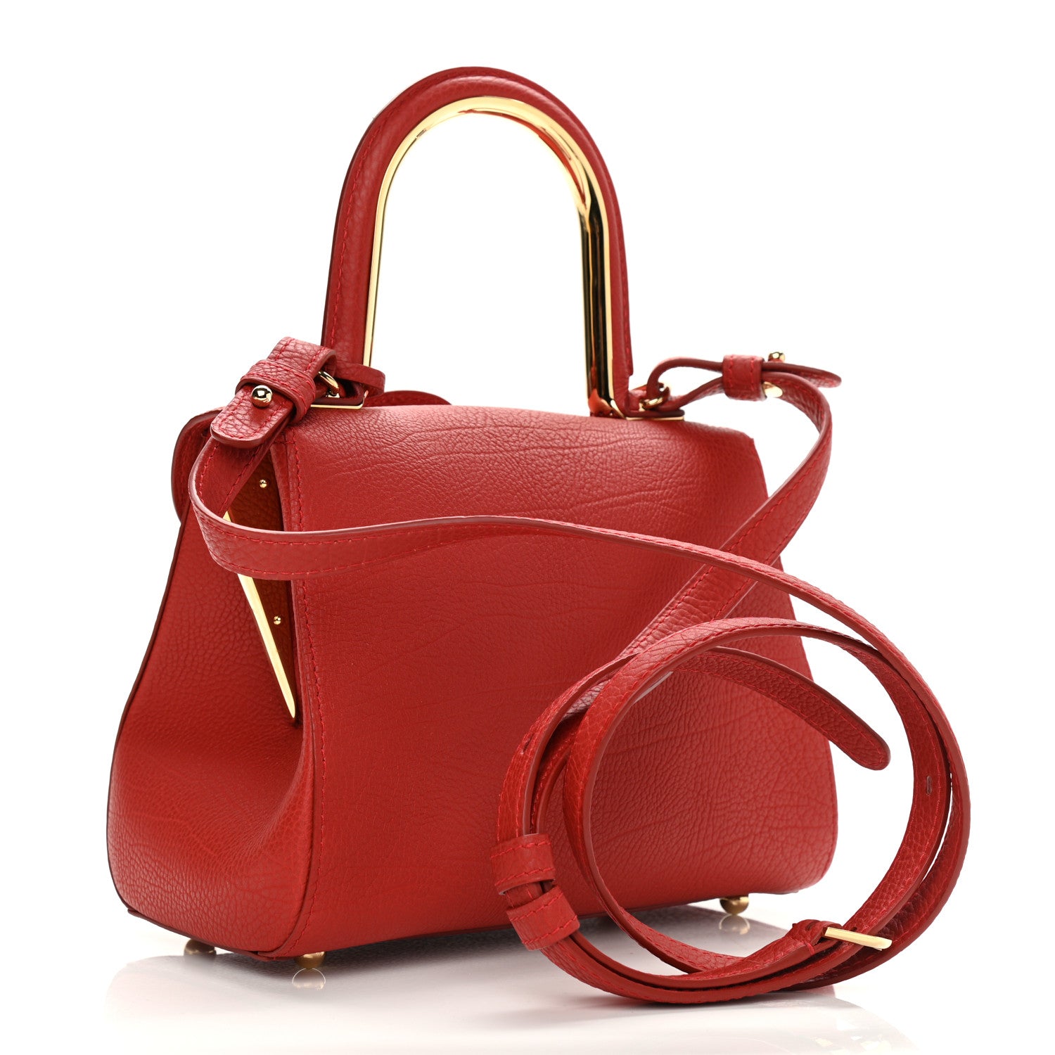 Delvaux Crispy Calfskin Mini Brillant Satchel Scarlet Red 3 of 10