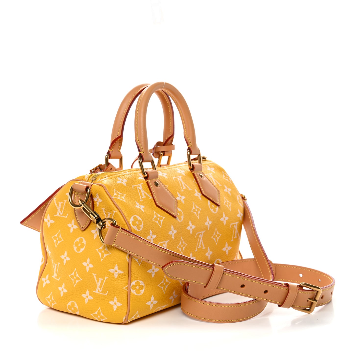 Calfskin Monogram Speedy P9 Bandouliere 25 Jaune Mat
