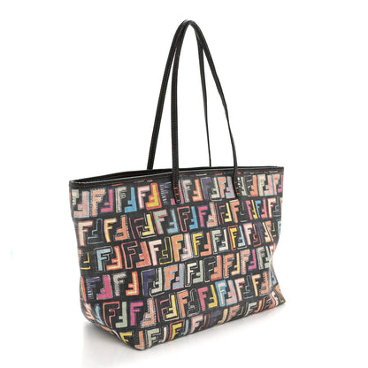 Fendi Zucca Spalmati Patent Zucchino Screen Print Medium Roll Tote Tobacco Multicolor Black 3 of 13