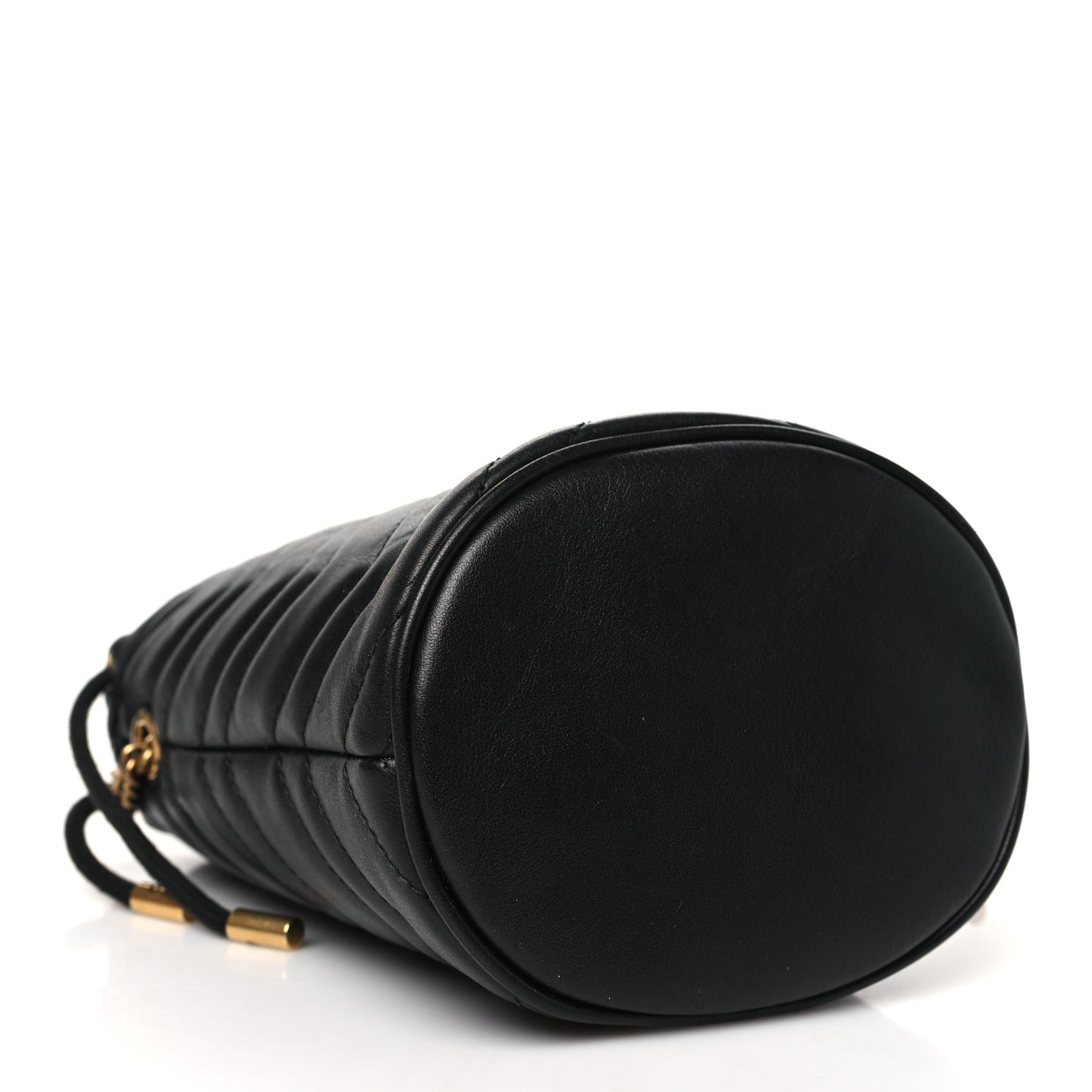 Calfskin Matelasse Mini GG Marmont 2.0 Bucket Bag Black