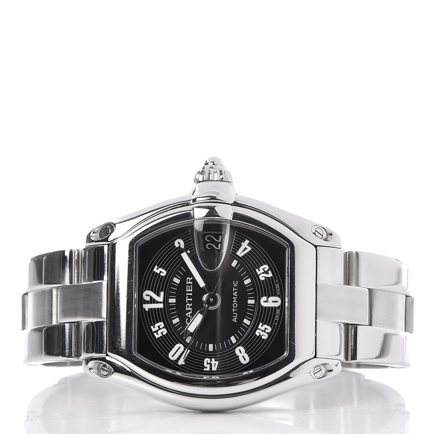 Cartier Stainless Steel 37mm Roadster Automatic Watch Black 3 of 5