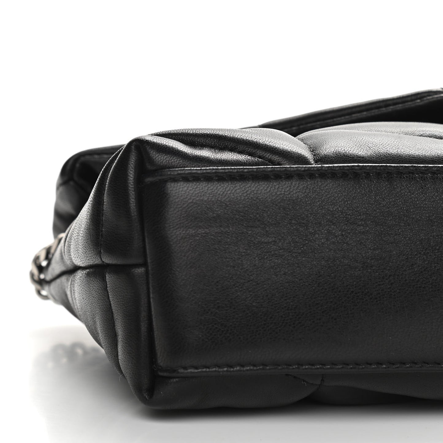 Lambskin Quilted Toy Loulou Puffer Monogram Chain Satchel Black