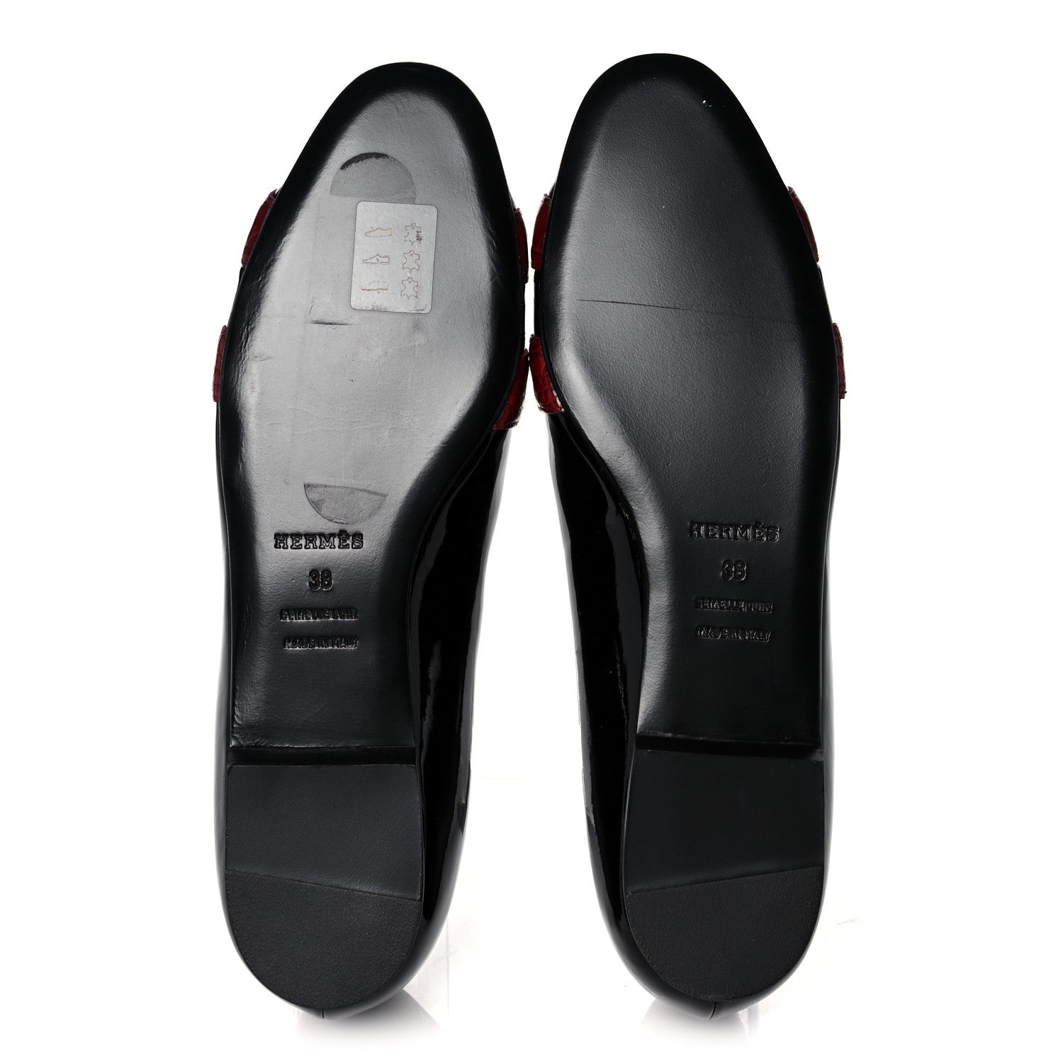Hermes Patent Shiny Alligator Nice Ballerina Flats 38 Black 5 of 8
