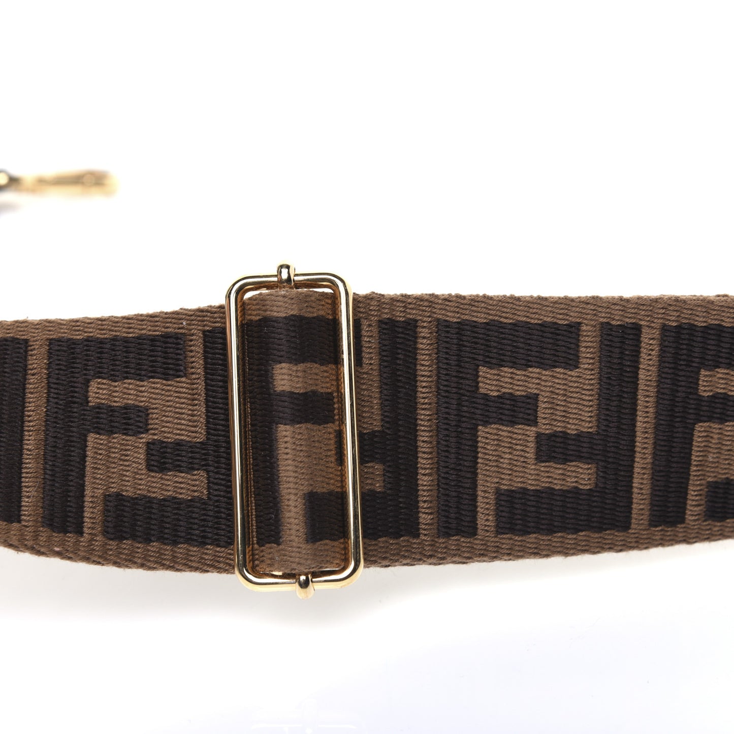 Ribbon Vitello Seta FF 1974 Adjustable Strap You Fango Marrone Black