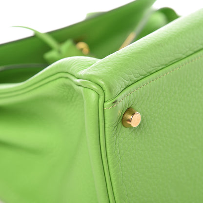 Hermes Taurillon Clemence Kelly Retourne 32 Vert Cru 38 of 41