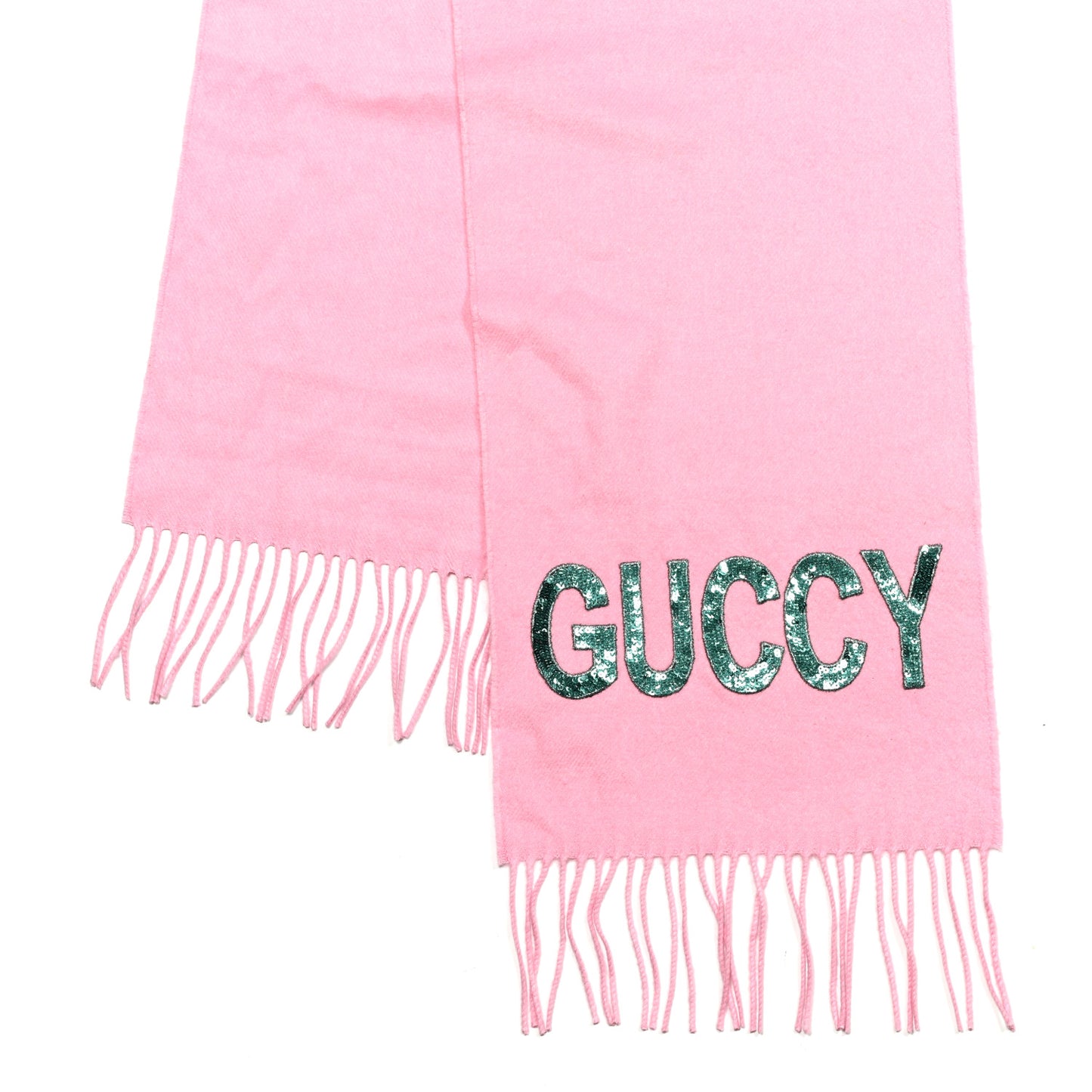 Silk Cashmere Sequins Woven Guccy Scarf Roseate