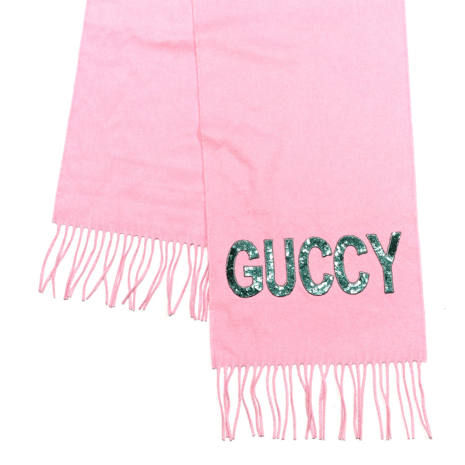 Gucci Silk Cashmere Sequins Woven Guccy Scarf Roseate 3 of 4