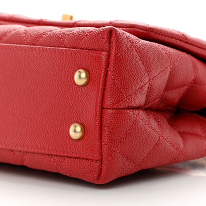 Chanel Caviar Quilted Mini Coco Handle Flap Red 10 of 12