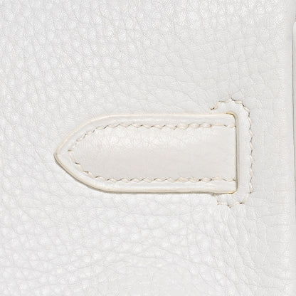 Hermes Taurillon Clemence Birkin 30 White 9 of 28