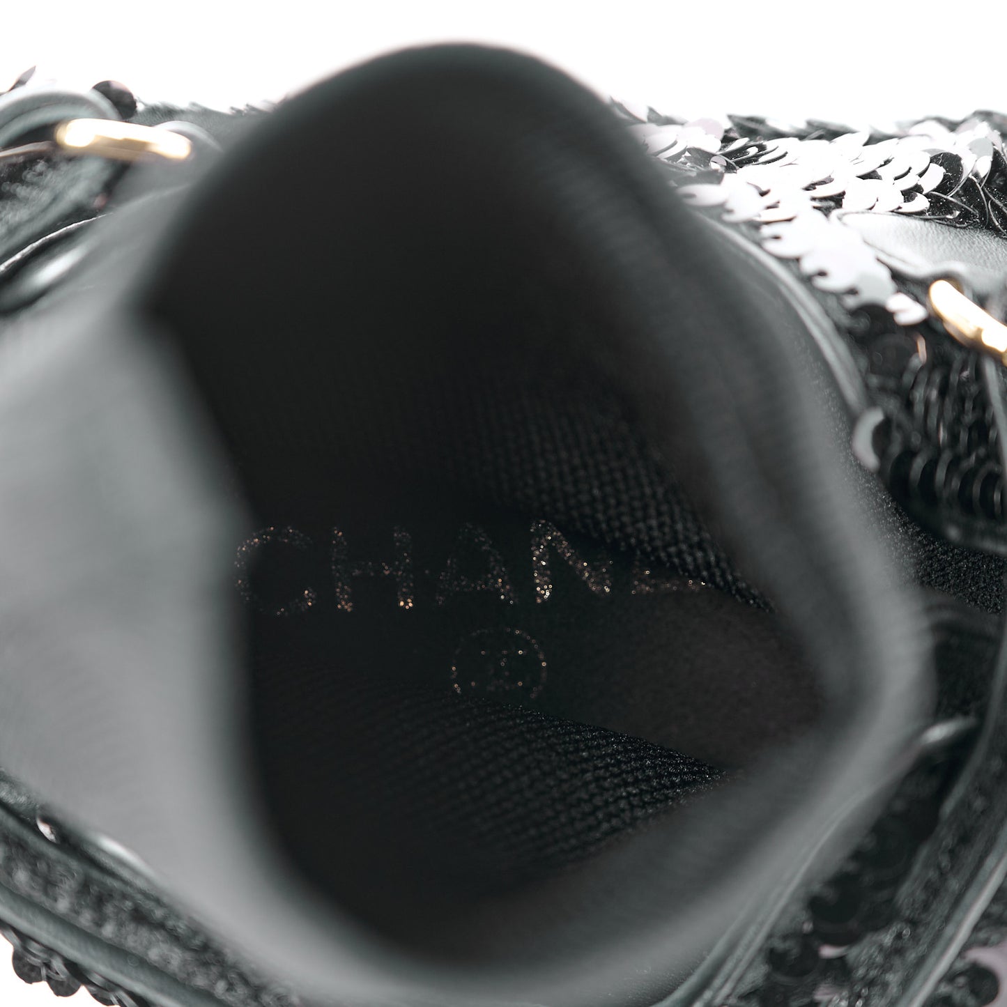 Sequin Knit Velcro Dad Sandals 38 Black