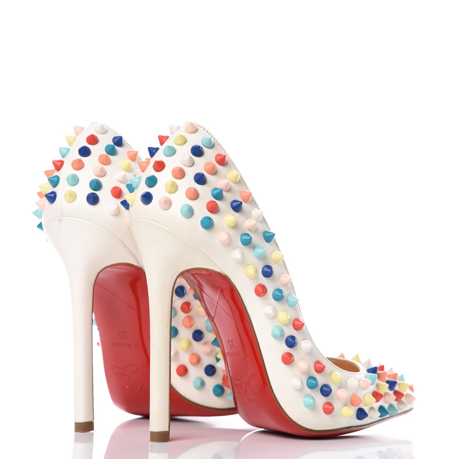 Christian Louboutin Gomme Pigalle Spikes 120 Pumps 35 White Multicolor 4 of 7