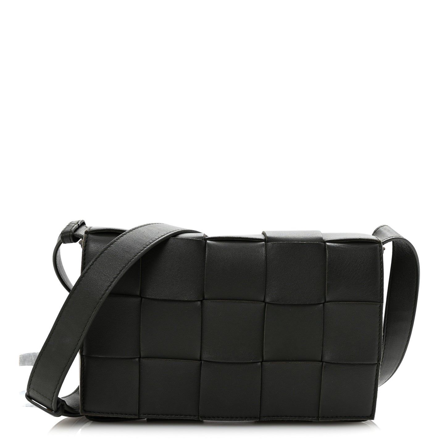 Lambskin Maxi Intreccio Cassette Crossbody Bag Taupe Grey