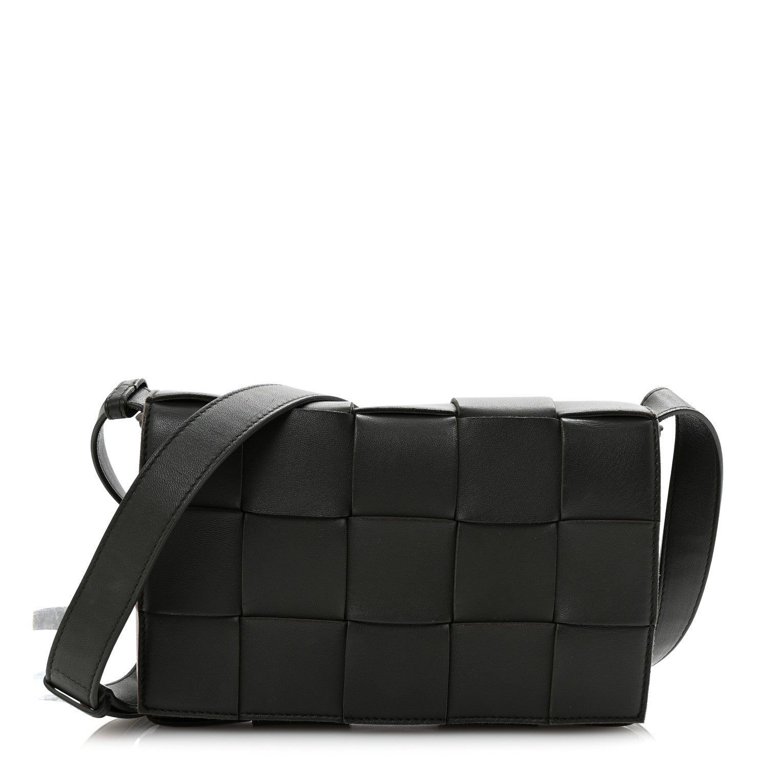 Bottega Veneta Lambskin Maxi Intreccio Cassette Crossbody Bag Taupe Grey 1 of 9