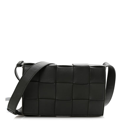Bottega Veneta Lambskin Maxi Intreccio Cassette Crossbody Bag Taupe Grey 1 of 9