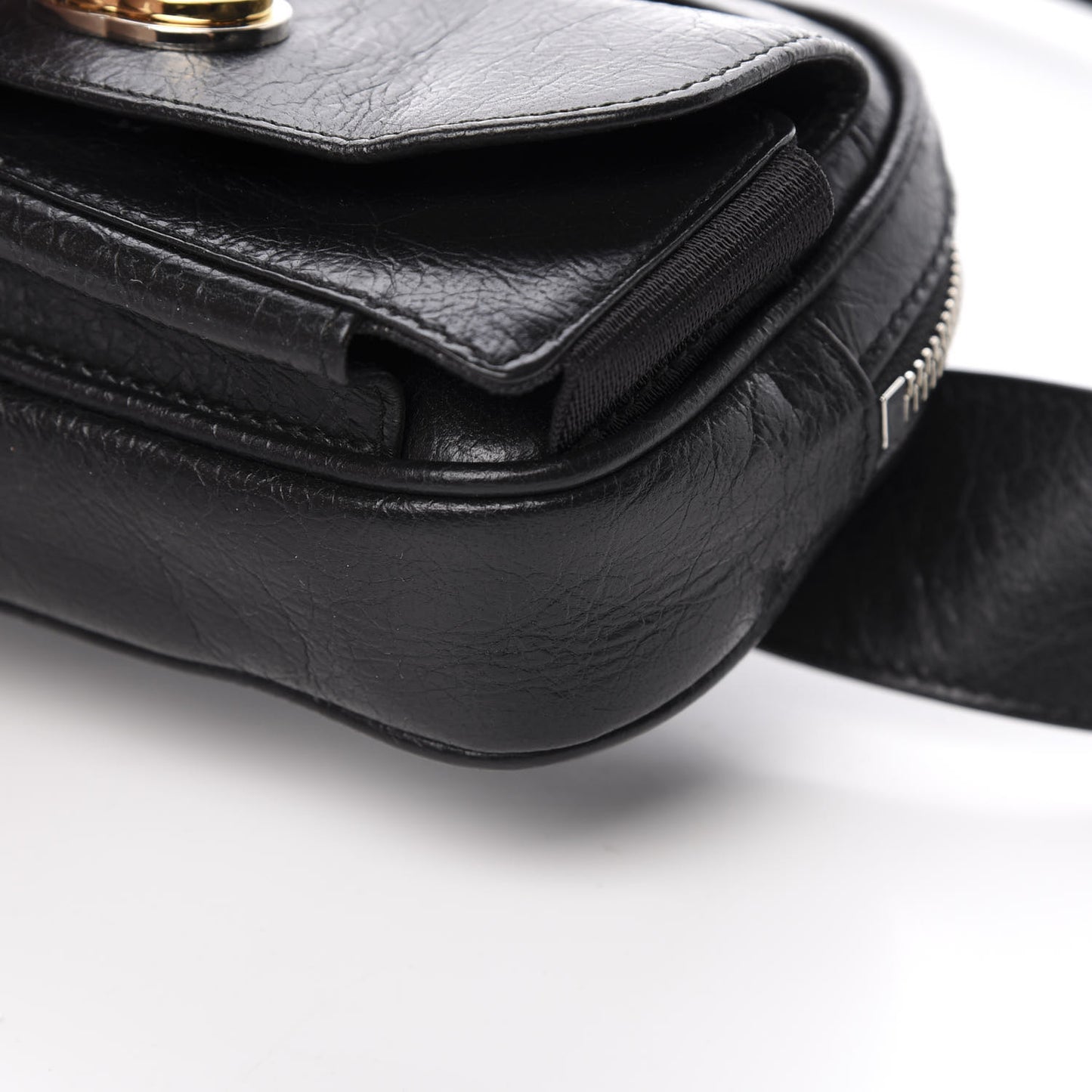 Fluffy Calfskin Mini Morpheus Belt Bag 90 36 Black