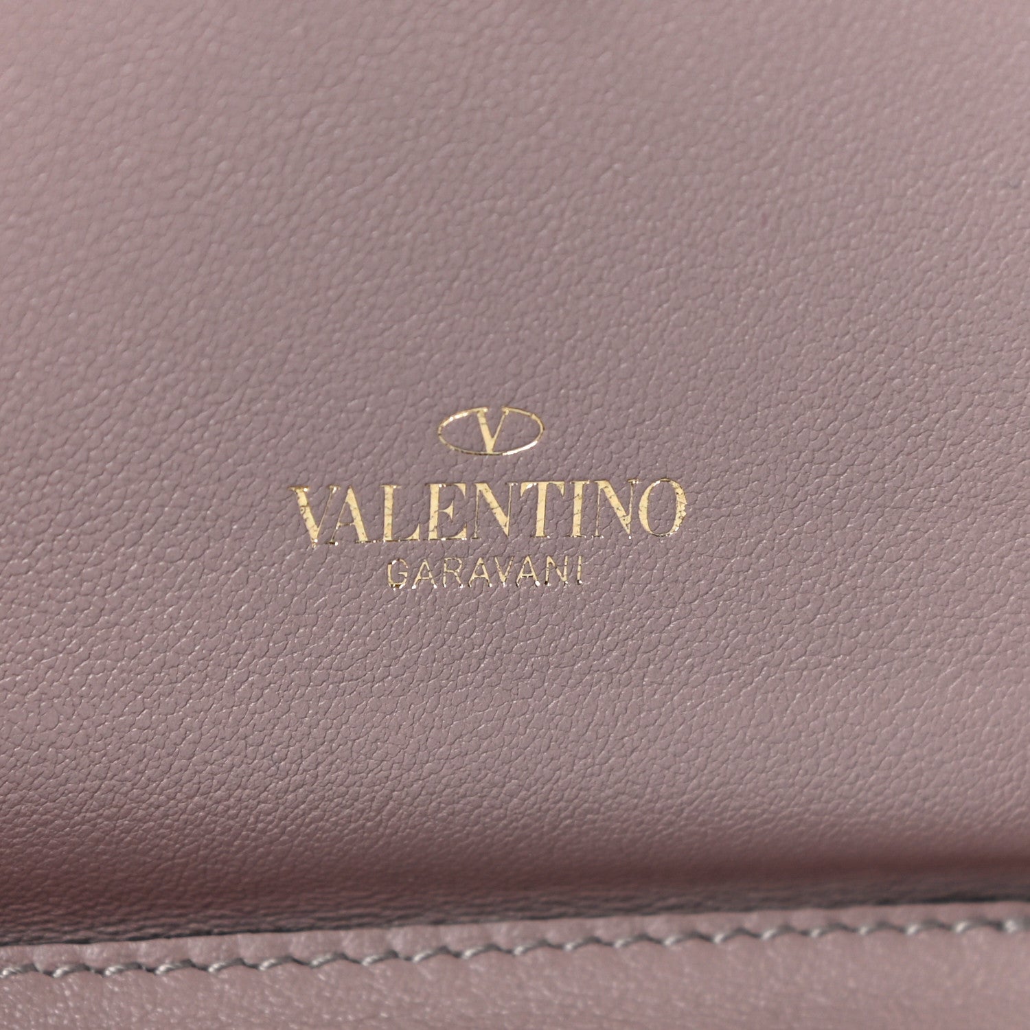 Valentino Garavani Calfskin Rockstud Compact Bi-Fold Wallet Poudre 8 of 12
